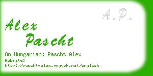 alex pascht business card